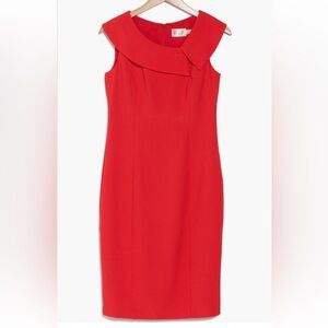 ‼️NEW Eliza J Envelope Collar Sleeveless Sheath Red Dress